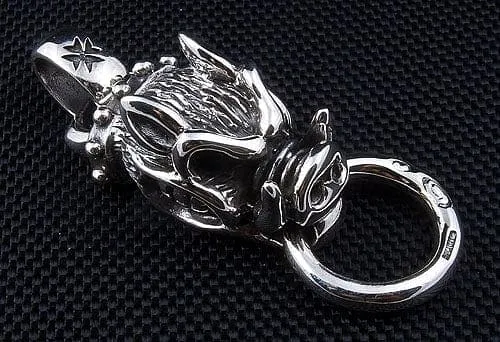 Boar Head Sterling Silver Men's Biker Pendant