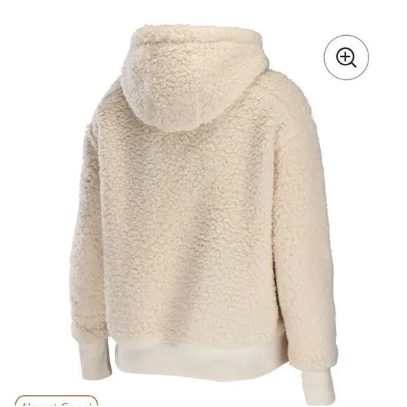 Boston Bruins WEAR by Erin Andrews Women's Sherpa Quarter-Zip Hoodie - Cream xl
