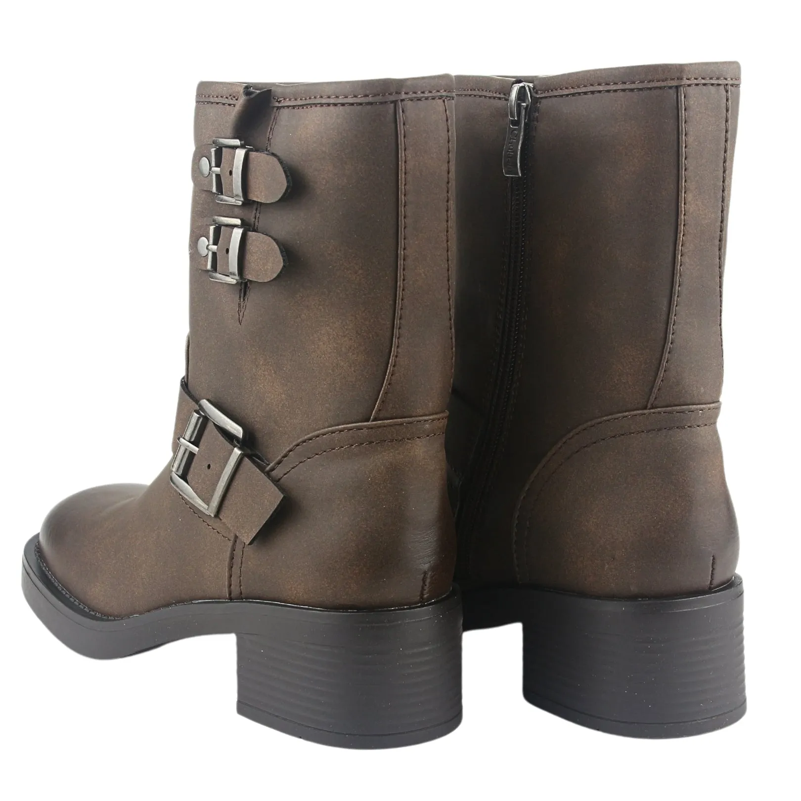 Bota Chalada Mujer Biker-4 Café Casual