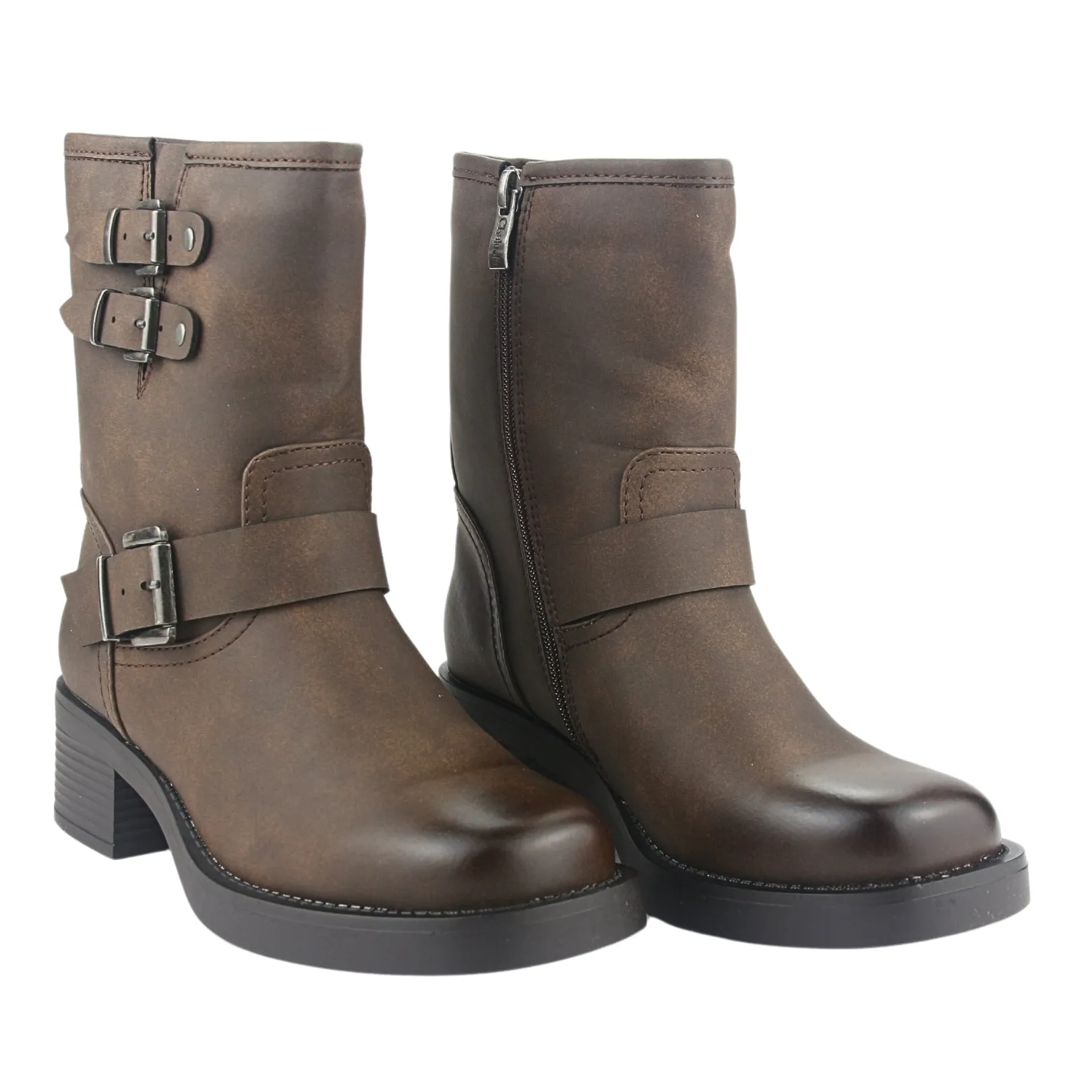 Bota Chalada Mujer Biker-4 Café Casual
