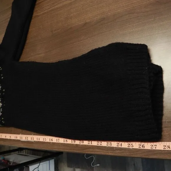 Brooks Brothers Wool Fair Isle Sweater Womens S Black Hand Knit Snow Winter Warm