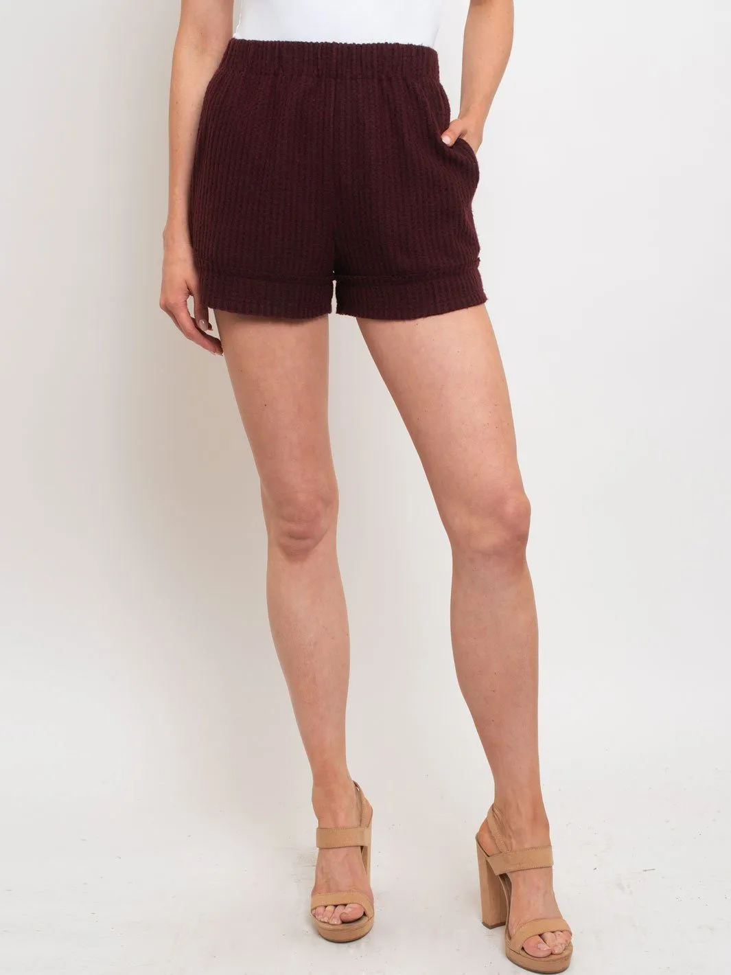 Brushed Waffle Knit Shorts