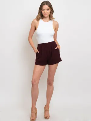 Brushed Waffle Knit Shorts
