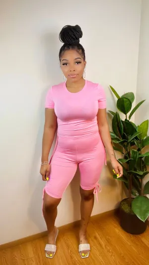 Bubblegum Biker Shorts Set