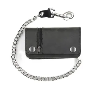 BW420  6" Biker Wallet w/ Side Zipper Pocket
