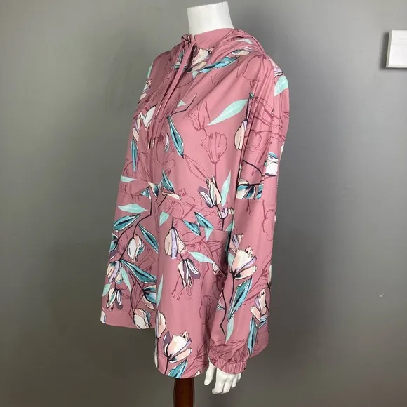 Calia by Carrie Underwood pullover jacket XL hooded. athleisure floral slimming