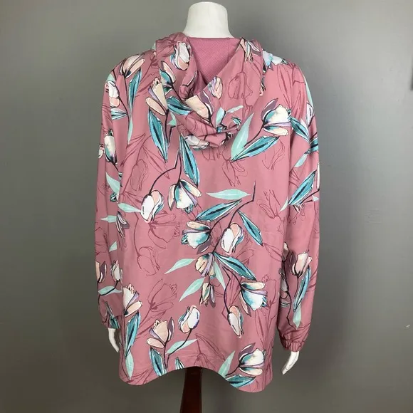 Calia by Carrie Underwood pullover jacket XL hooded. athleisure floral slimming