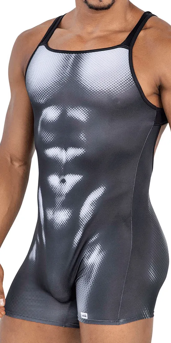 Candyman 99796 Muscle Onesie Bodysuit Black-white