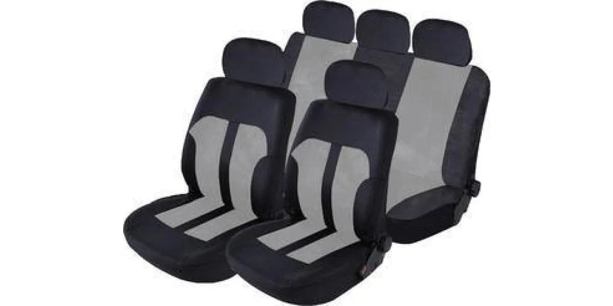 Car Seat Cover Car Seat Cover Set 11Pc Black/Grey