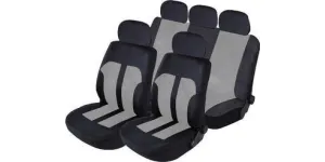 Car Seat Cover Car Seat Cover Set 11Pc Black/Grey