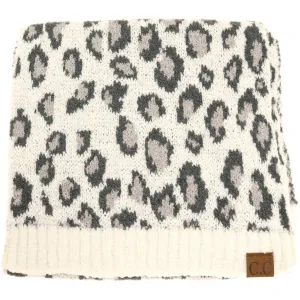 C.C. Beanie Leopard Boucle Knit Scarf