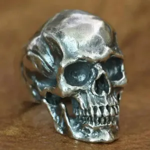 Chevalière motard skull (Argent)