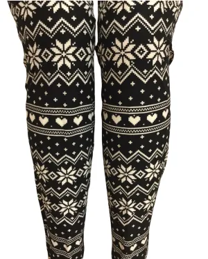 Christmas 1X3X Leggings "Black Snow Flake"