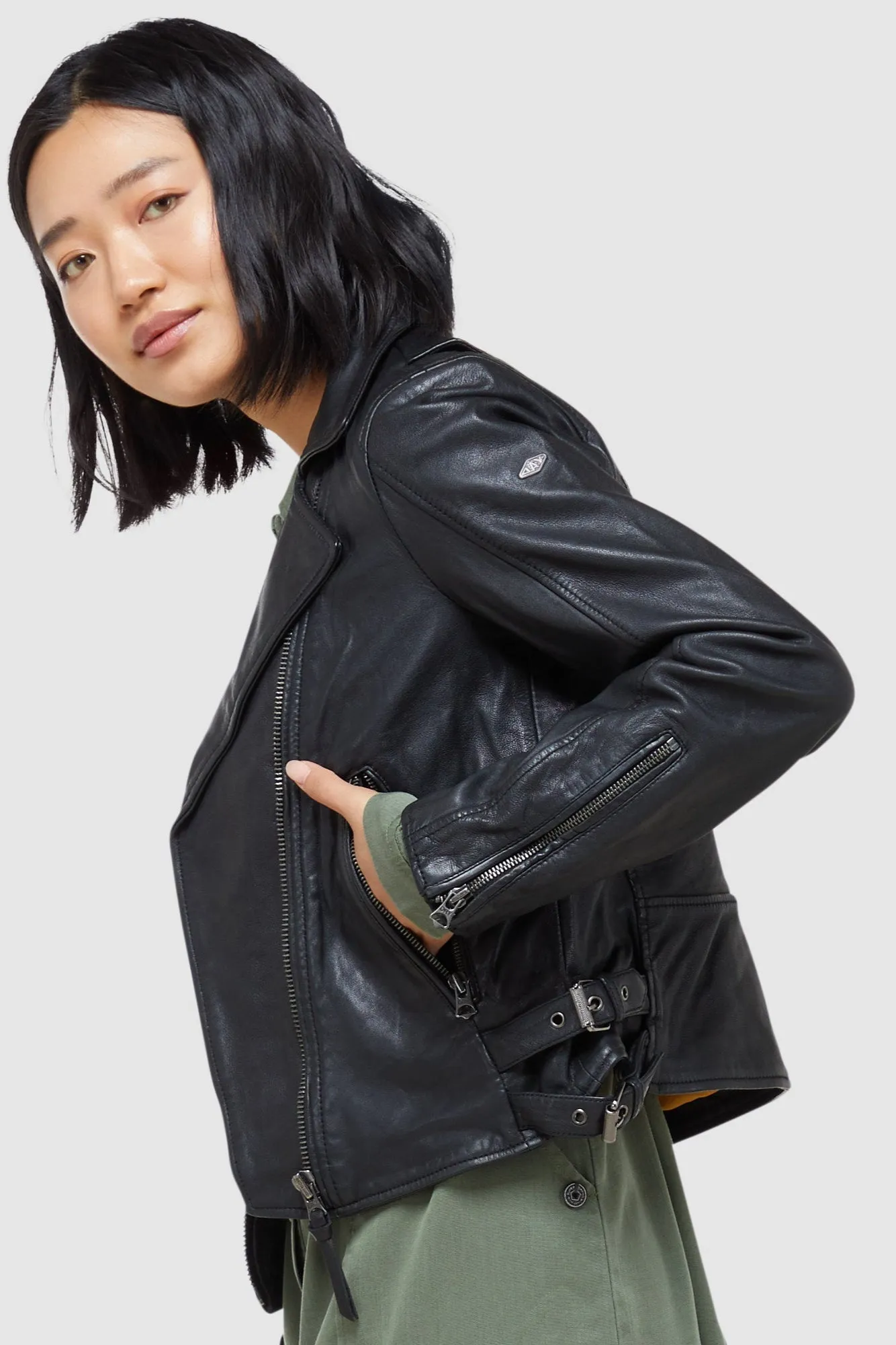 Classic Leather Biker Jacket | Black