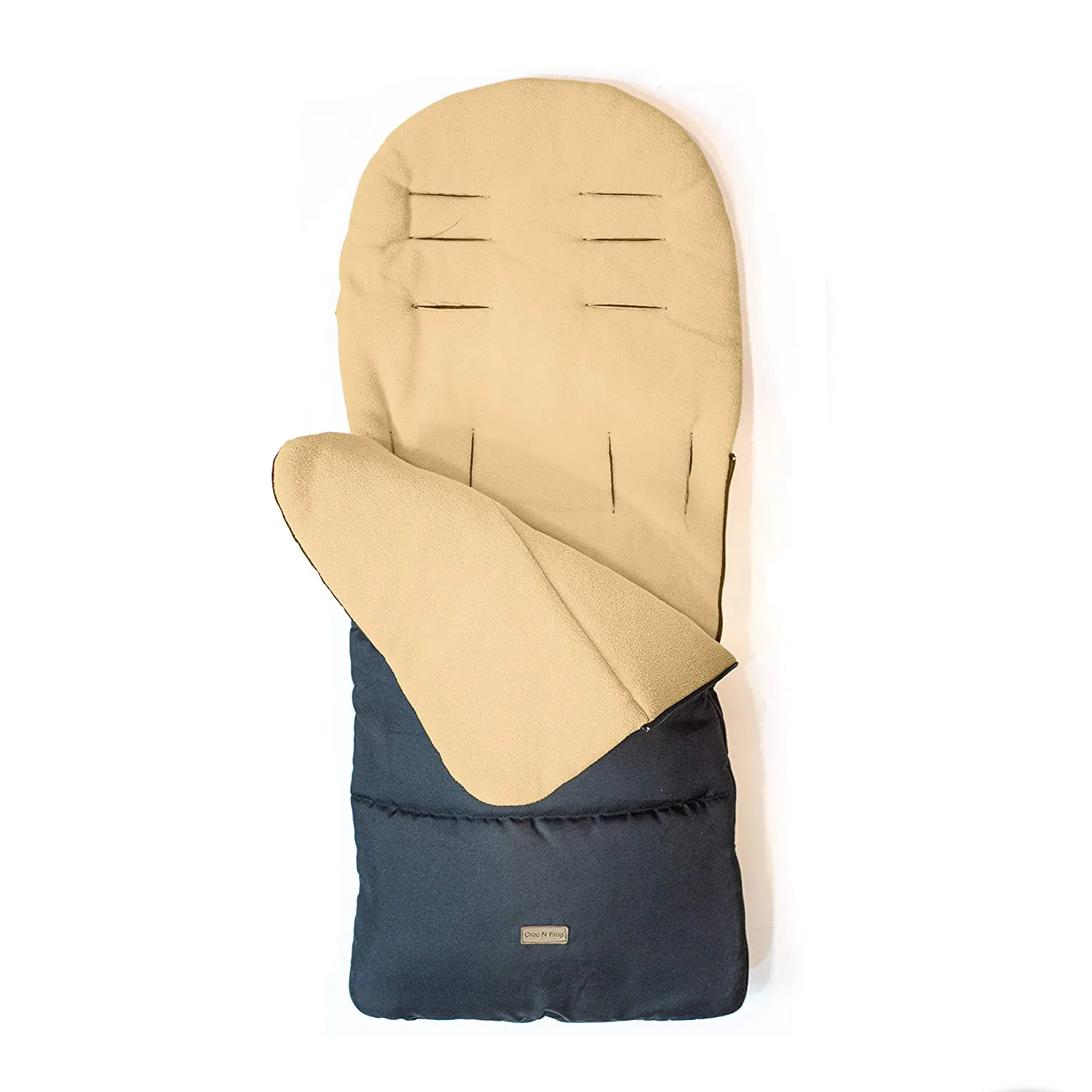CrocnFrog Baby Stroller Bunting Blanket | Toddler Universal Footmuff Sleeping Bag with Adjustable Side Zips | Beige