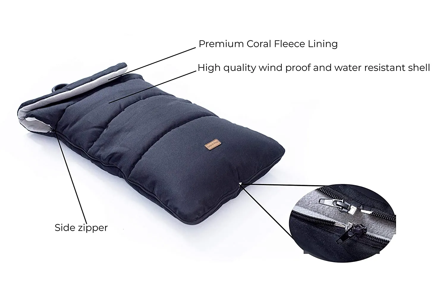 CrocnFrog Baby Stroller Bunting Blanket | Toddler Universal Footmuff Sleeping Bag with Adjustable Side Zips | Light Grey