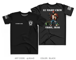 CUSTOM 44th IBCT S-2 Night Shift Core Men's SS Performance Tee - qL9UmD