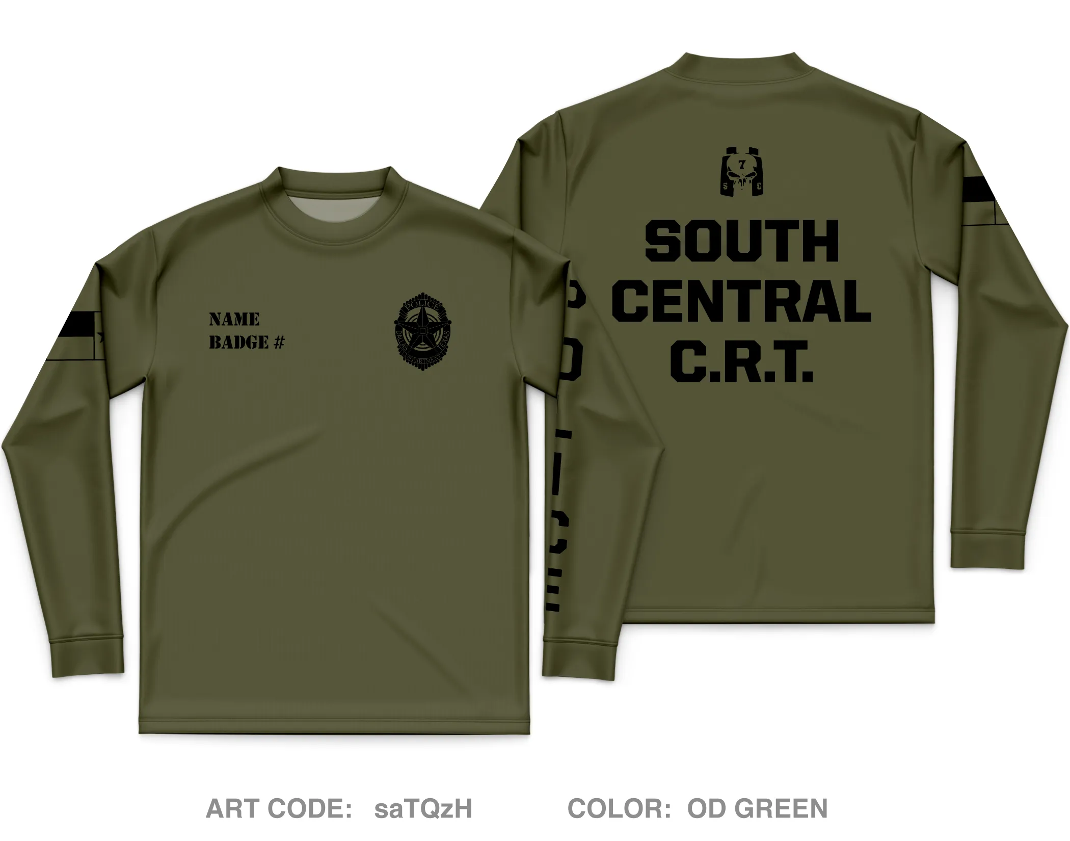 CUSTOM Dallas PD Store 1 Core Men's LS Performance Tee - saTQzH