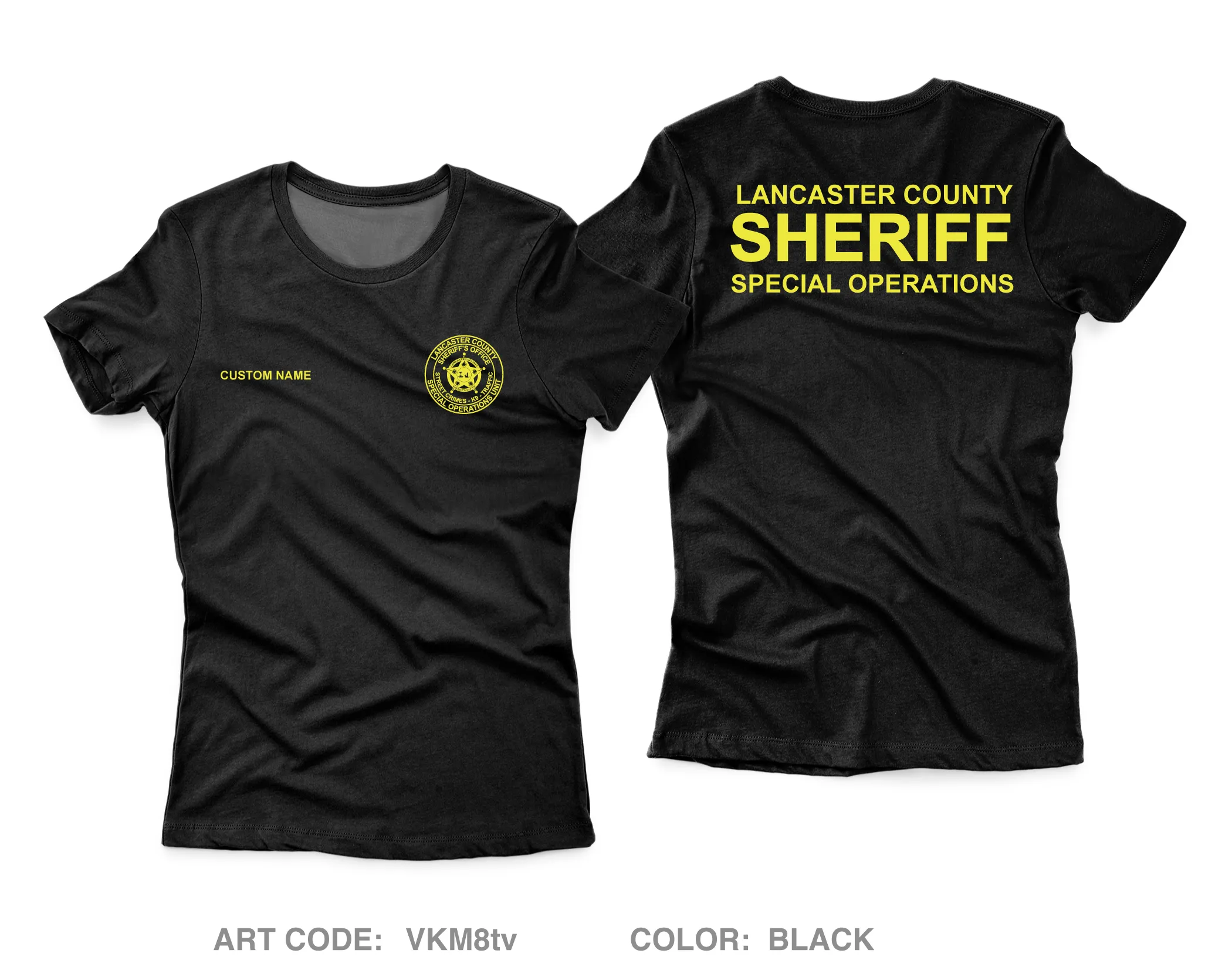 CUSTOM Lancaster County Sheriff’s Office Special Operations Unit Core Women's SS Performance Tee - VKM8tv