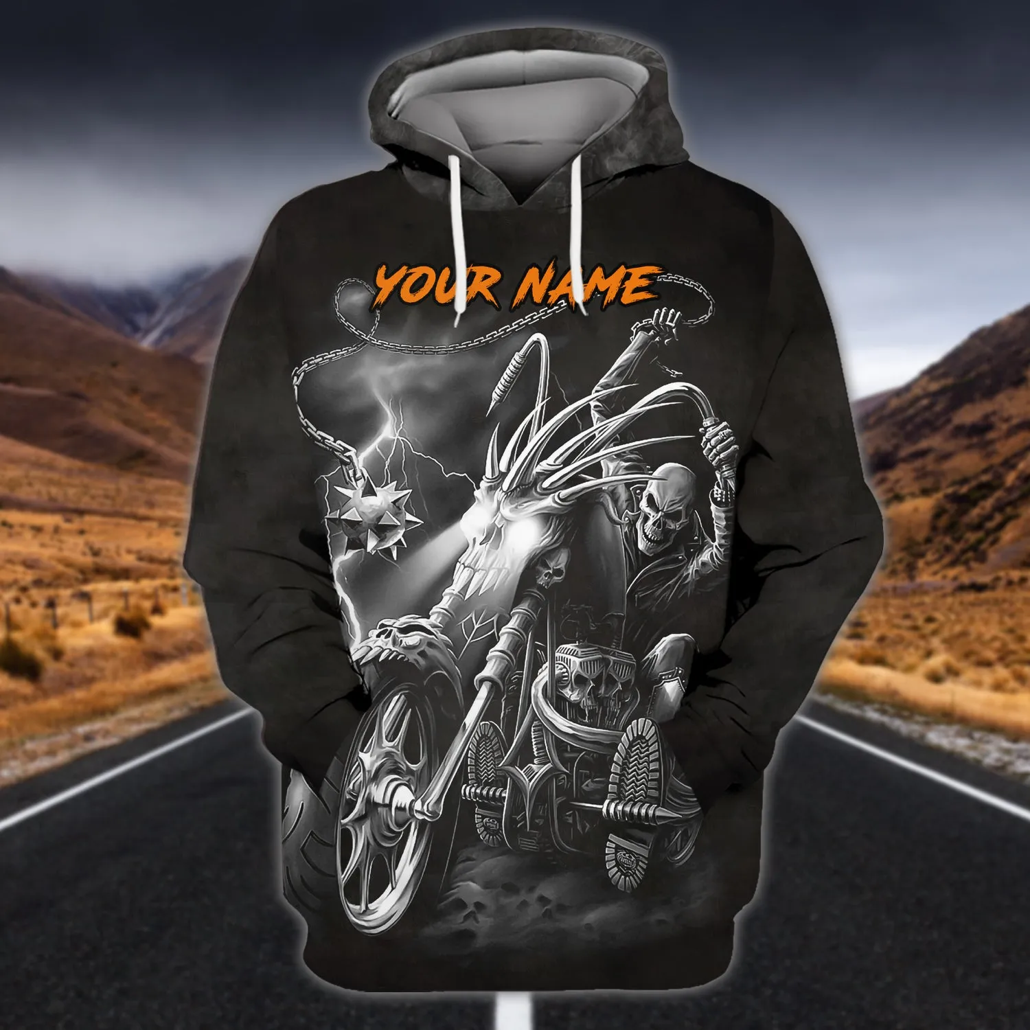 Custom Name-Hoodie Shirt-Biker-I can't go hell-HTV
