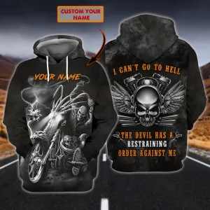 Custom Name-Hoodie Shirt-Biker-I can't go hell-HTV