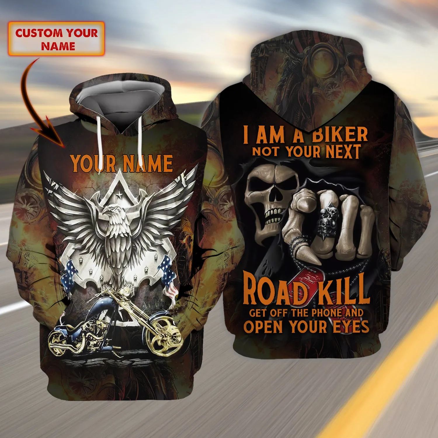 Custom Name Hoodie shirt-I am a biker-HTV