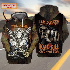 Custom Name Hoodie shirt-I am a biker-HTV