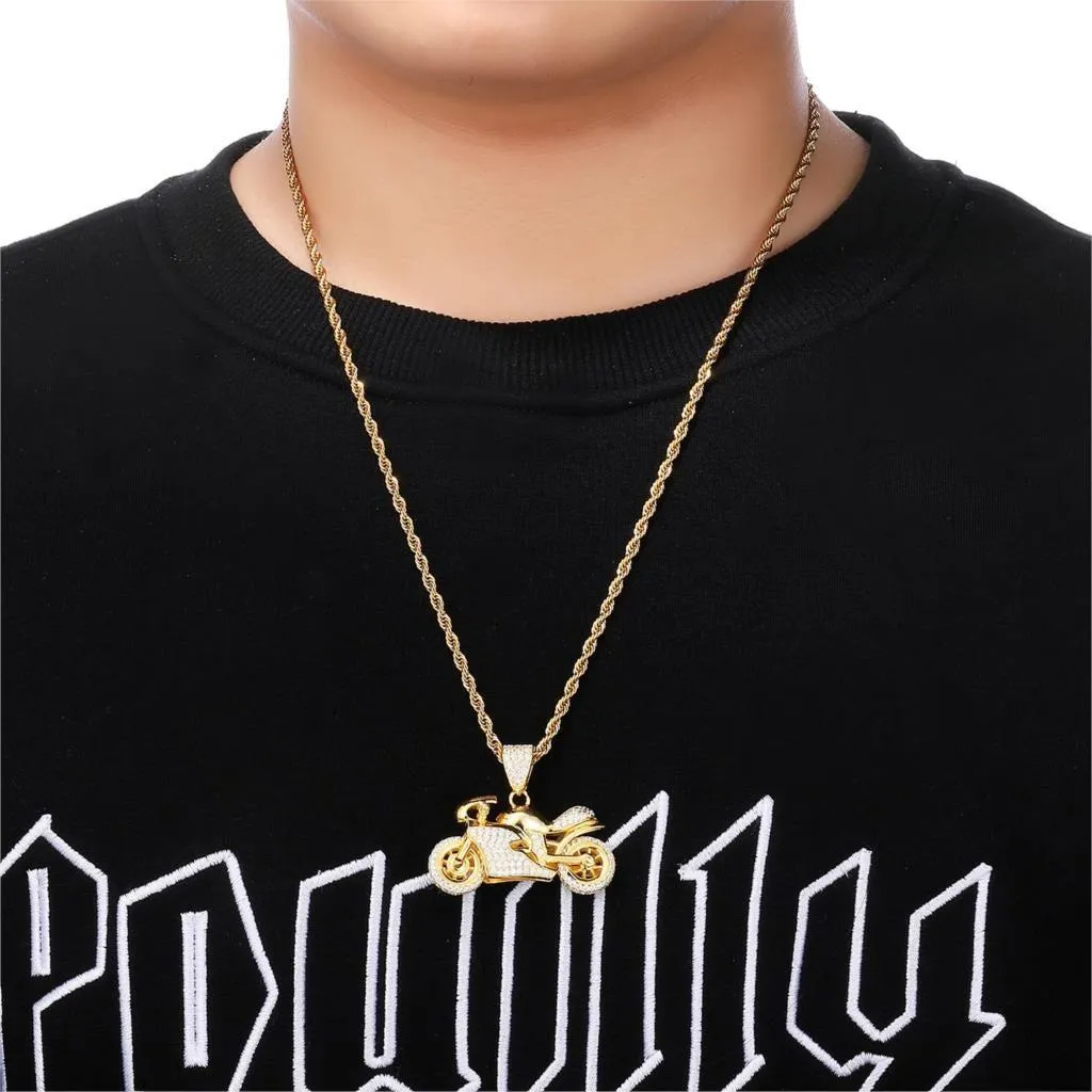 Cycolinks Hip Hop Copper Motorbike Necklace