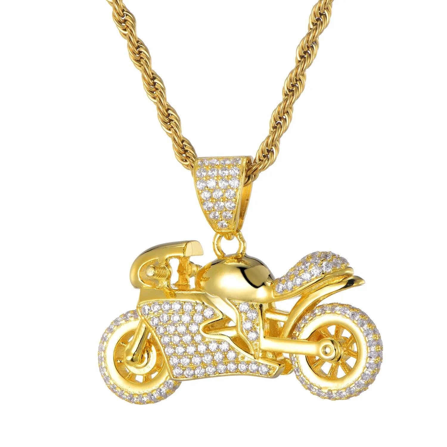 Cycolinks Hip Hop Copper Motorbike Necklace