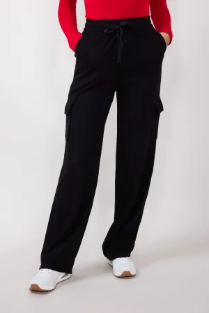 Drawstring Cargo Sweatpants for Women in Black | CARGO-TR1-BLACK
