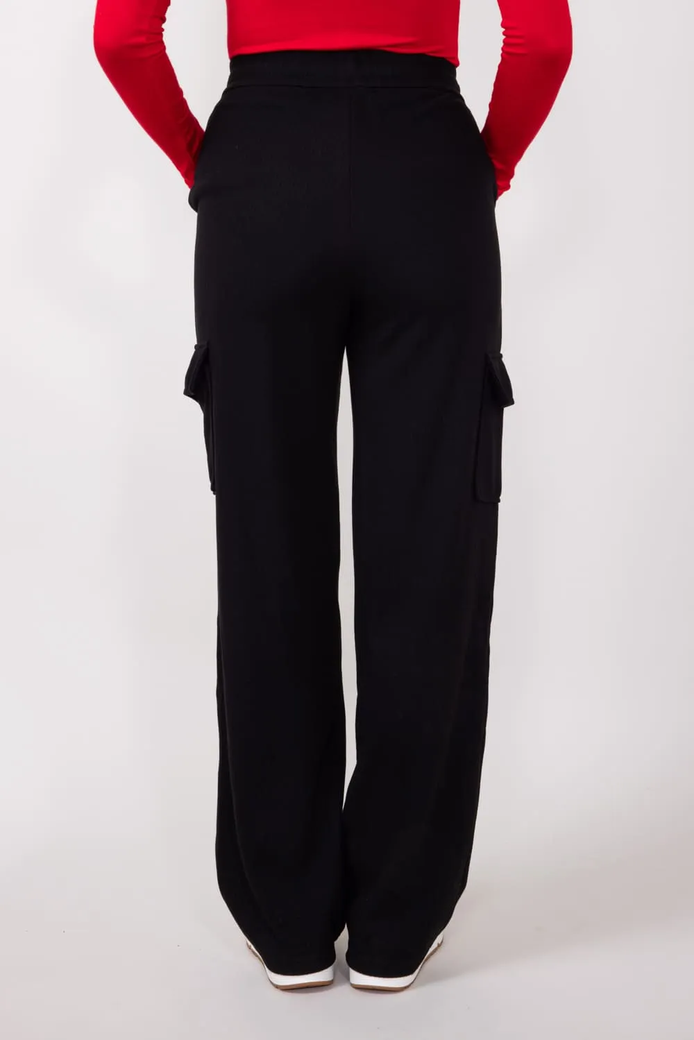Drawstring Cargo Sweatpants for Women in Black | CARGO-TR1-BLACK