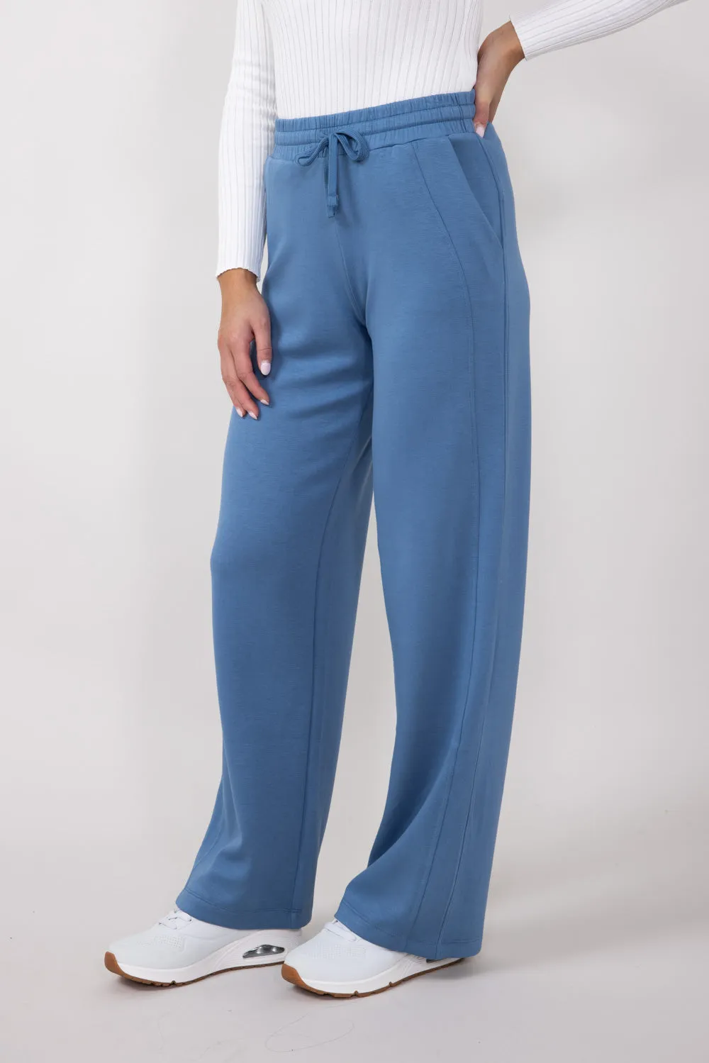 Drawstring High Rise Lounge Sweatpants for Women in Gray-Blue | DZ24F030-GRAYBLUE