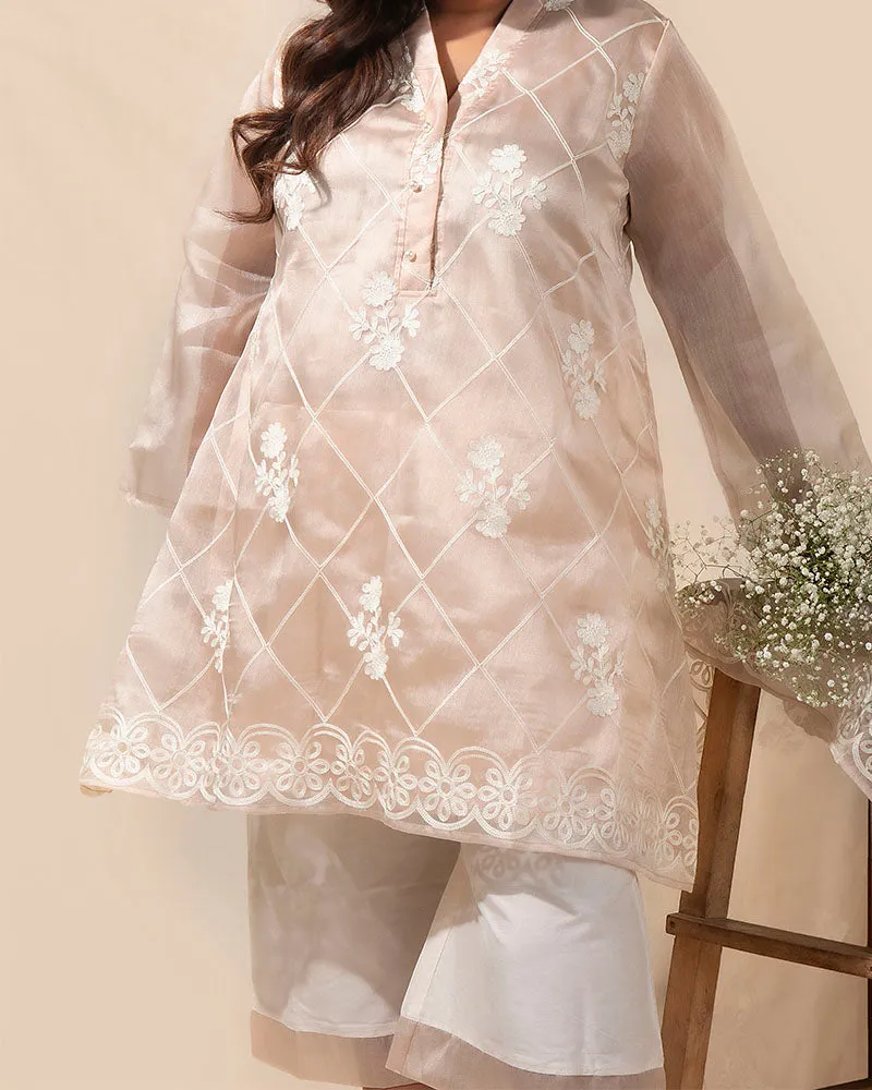 Enchanted Blush Orgnaza Kurta Set