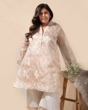 Enchanted Blush Orgnaza Kurta Set