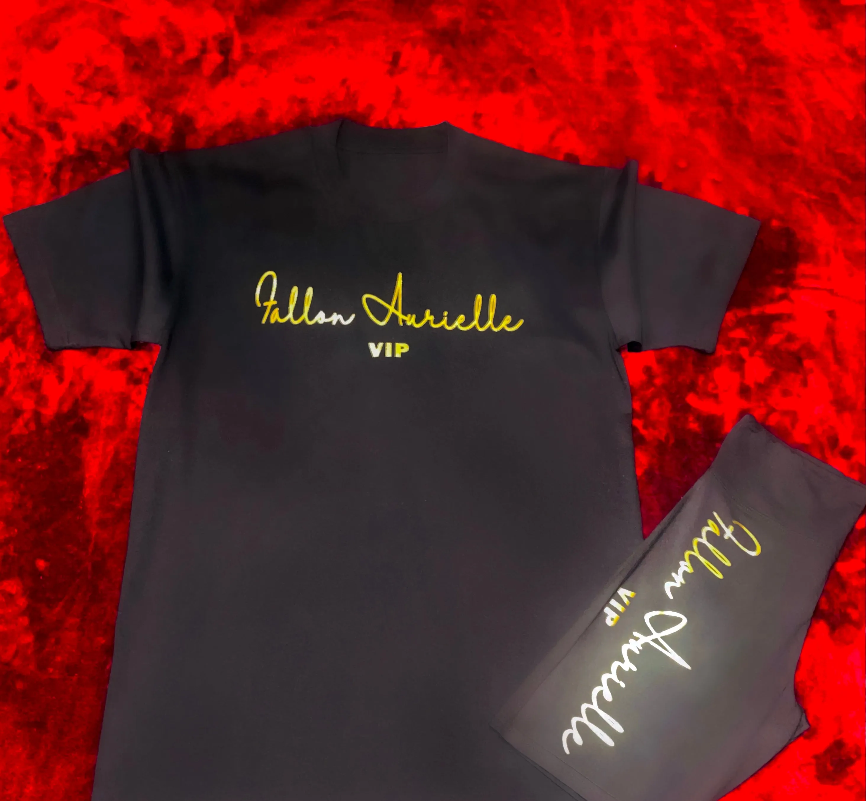 Fallon Aurielle Signature VIP Biker Shorts (Black & Gold)