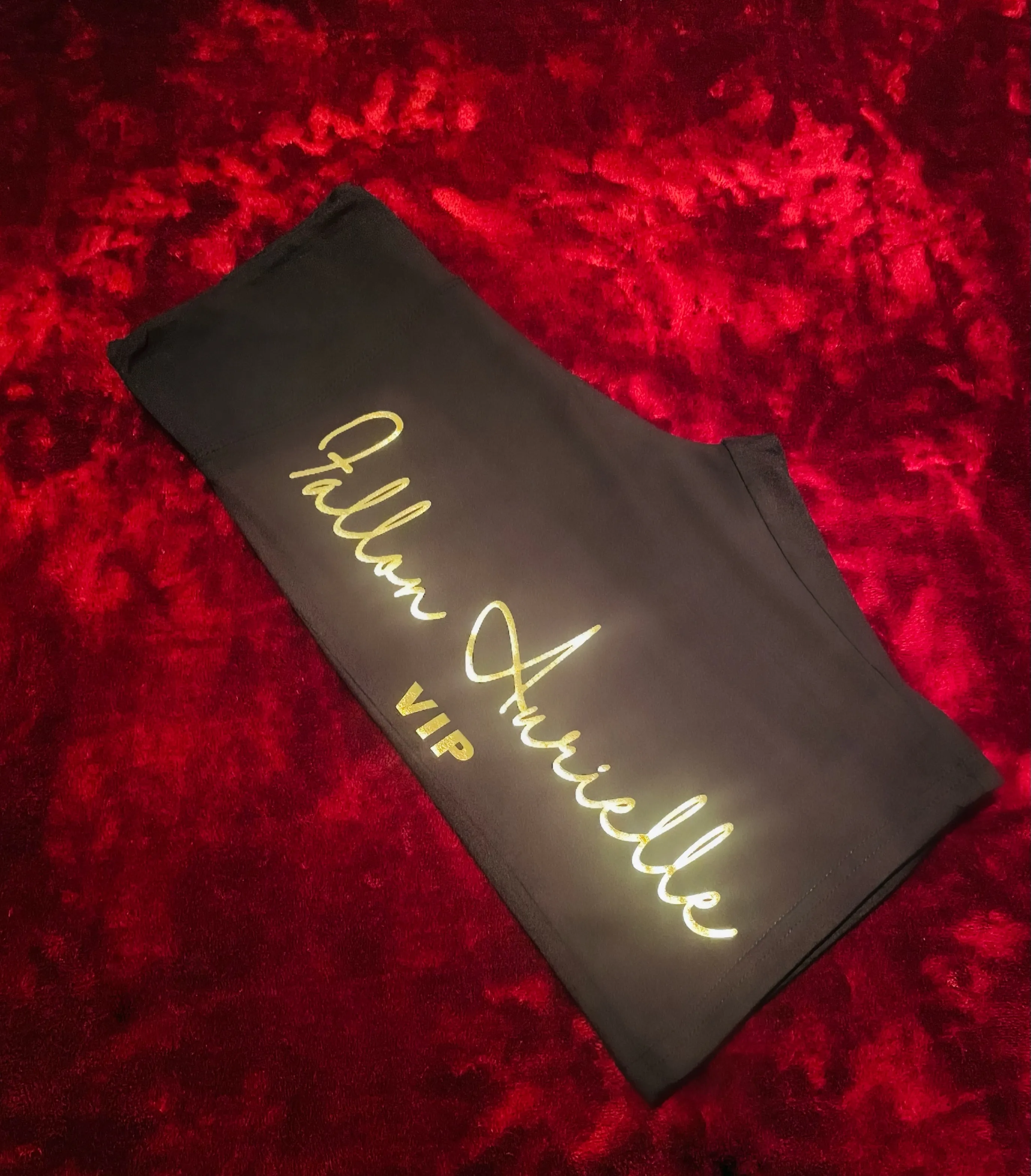 Fallon Aurielle Signature VIP Biker Shorts (Black & Gold)