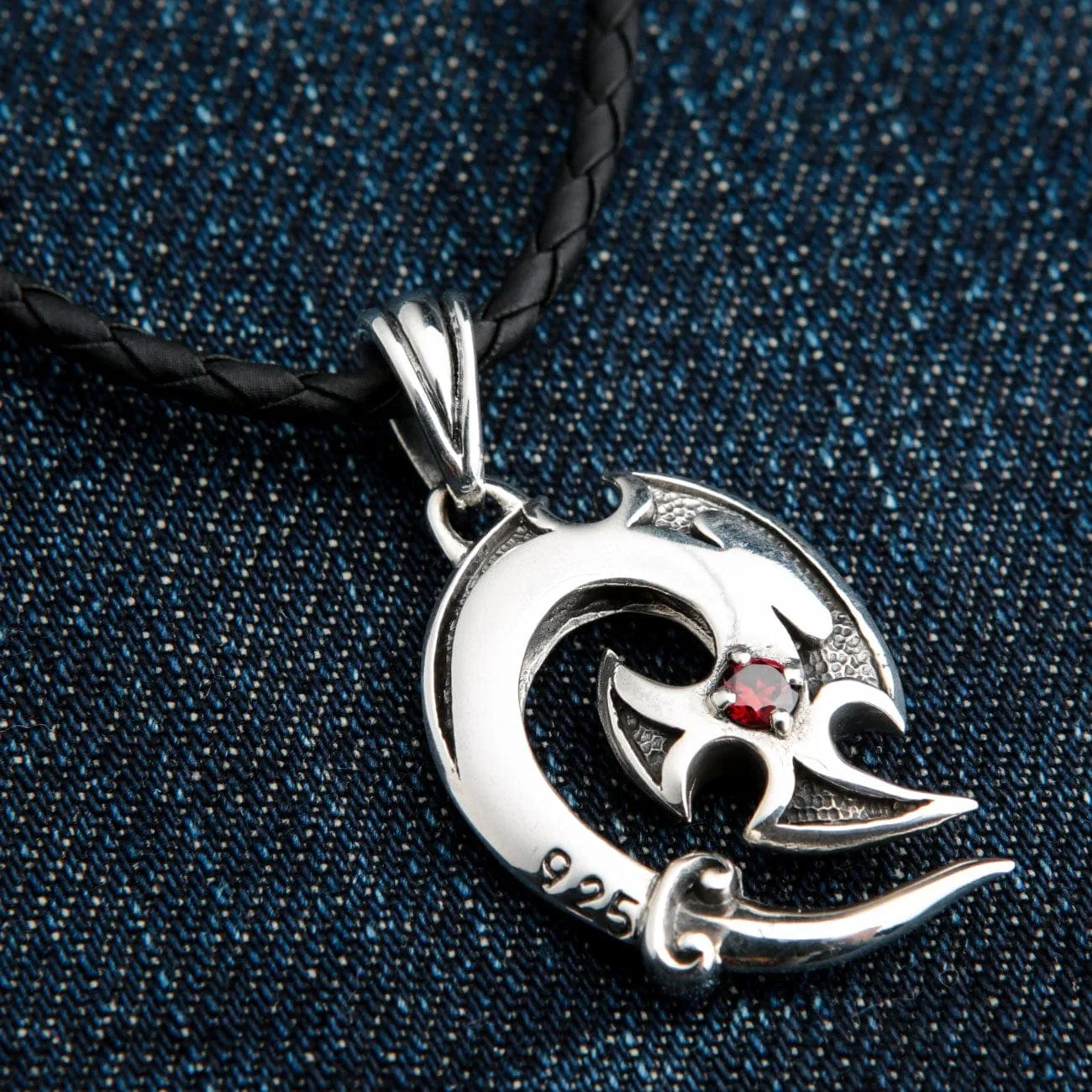 Fish Hook 925 Sterling Silver Pendant Necklace
