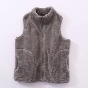 Fluffy Gilet Body Warmer - Grey