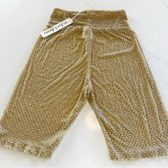 For Love &amp; Lemons Kiara Mesh Rhinestone Biker Short | NEW | XS