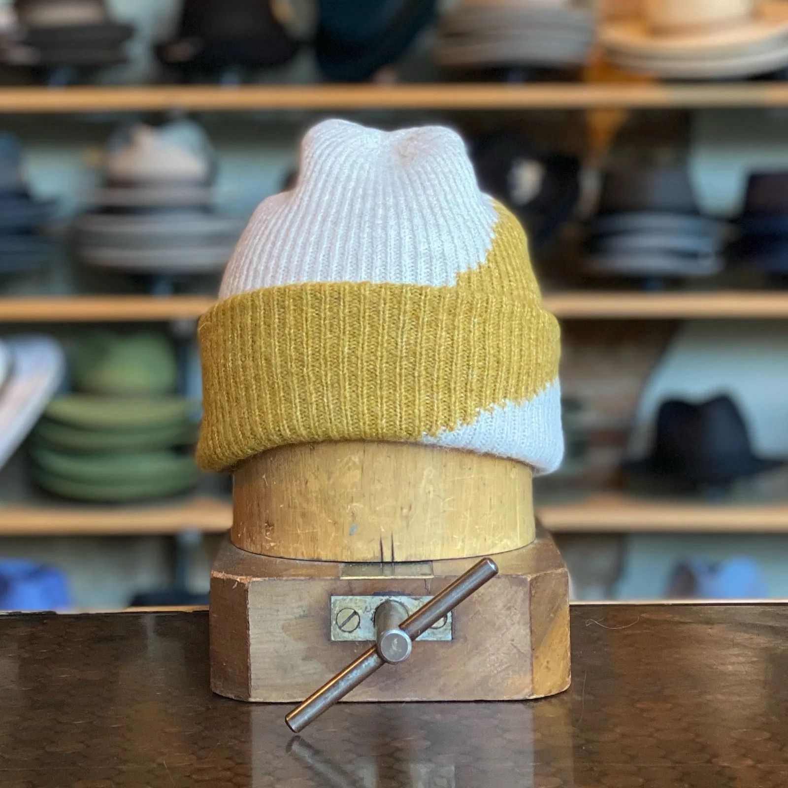 Geometric Two-Tone Beanie