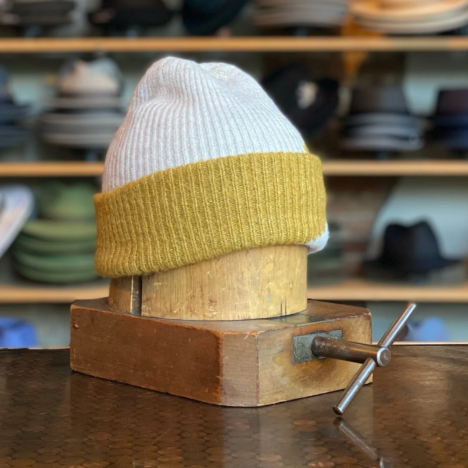Geometric Two-Tone Beanie