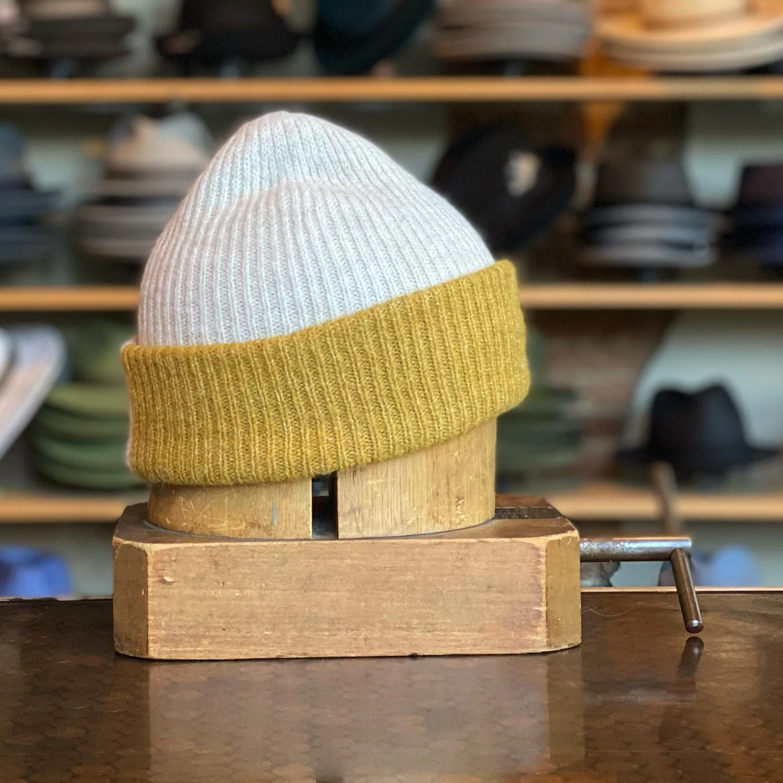 Geometric Two-Tone Beanie