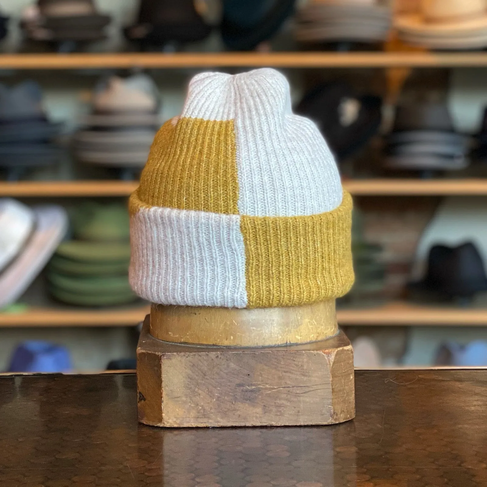 Geometric Two-Tone Beanie