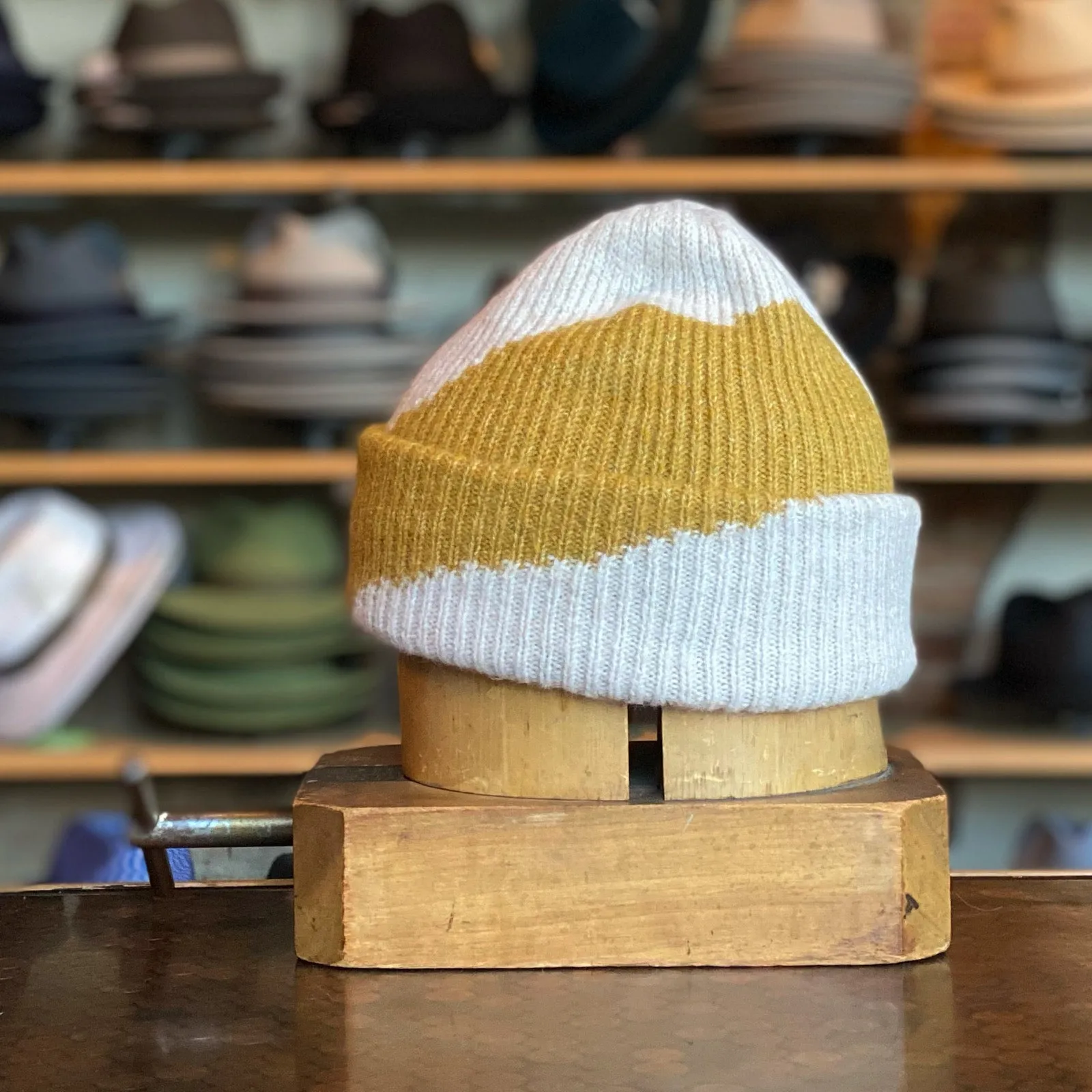 Geometric Two-Tone Beanie