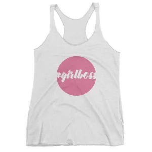 Girl Boss Racerback Tank Top - White
