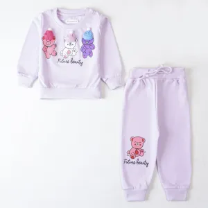 Girls Printed Full Sleeve Suit