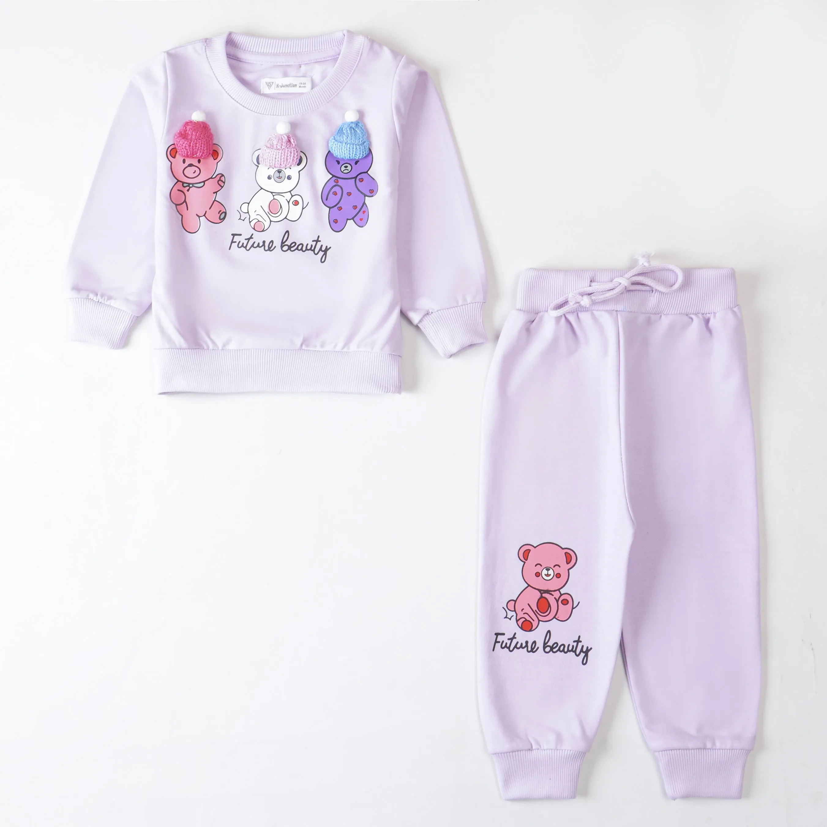 Girls Printed Full Sleeve Suit