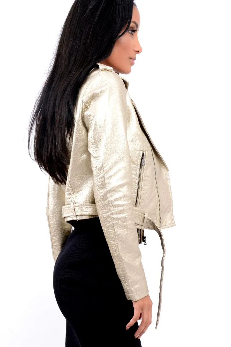 Gold Biker Jacket - Hanna