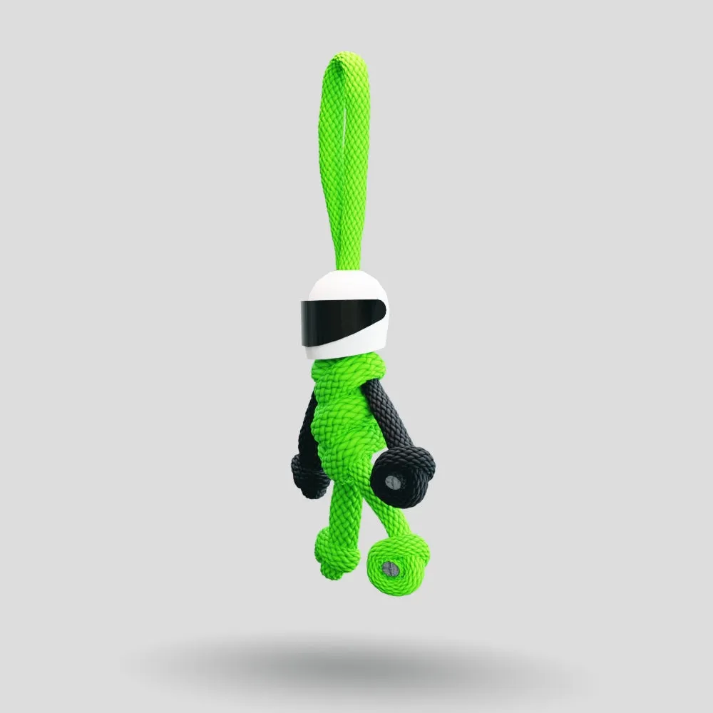 Green Biker Buddy Paracord Keychain