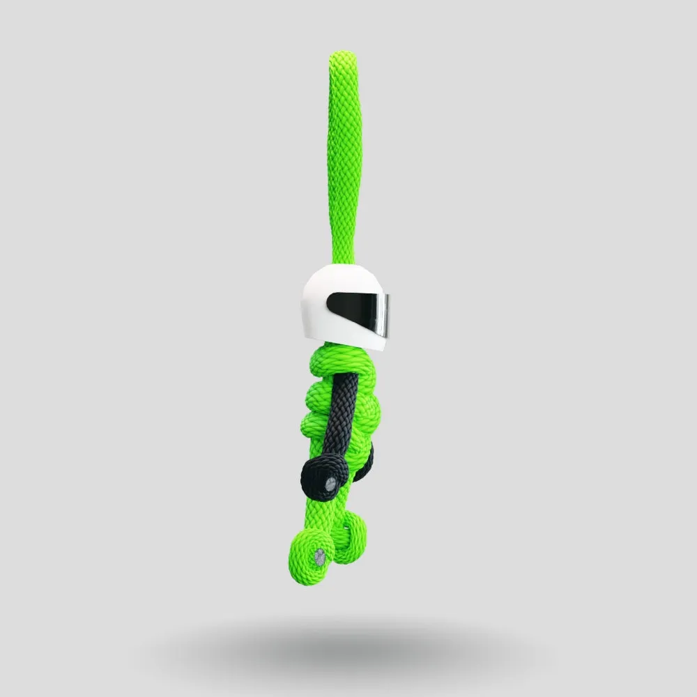 Green Biker Buddy Paracord Keychain